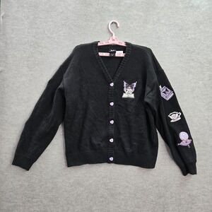 Kuromi By Sanrio Women Cardigan XL Black Fortune Teller Skimmer Embroidered NWT
